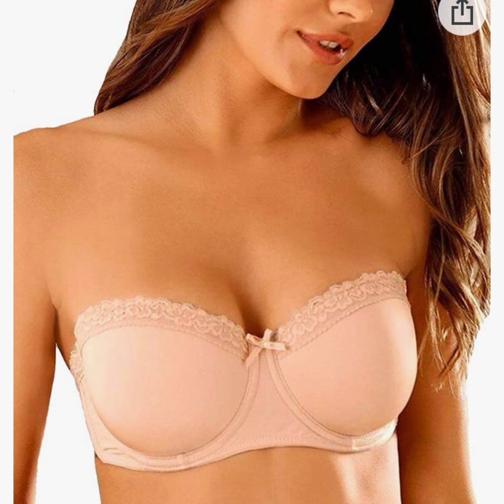 Padded underwire strapless bra